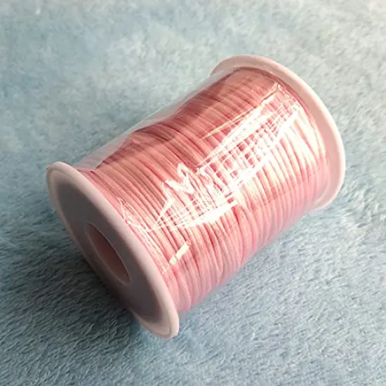 1.5mm Nylon Satin Cord Thread Beading String for Macrame Bracelets Chinese Knotting,Necklaces,Jewelry Making 109 Yards (Pink) {4}