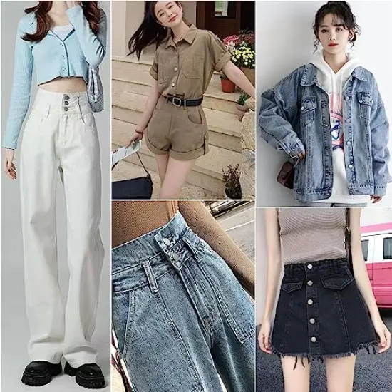 60 Sets Jean Buttons Pins, 17mm and 20mm No-Sew Removable Metal Buttons for Jeans, Jean Button Replacement Repair Combo Rivets and Screwdrivers in Storage Box, Women and Men's Jeans Clothing Supplies {3}