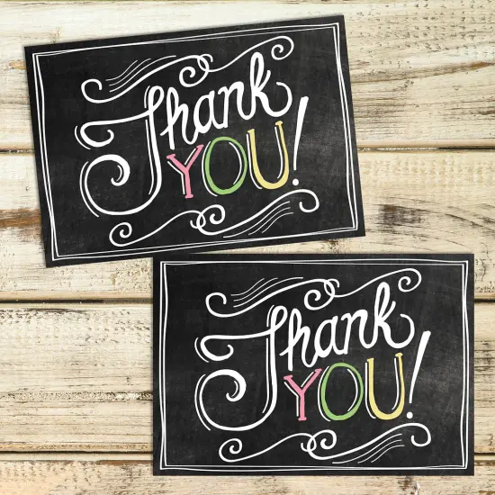 Great Papers! Thank You Note Card and White Envelope, Chalkboard, 4.75" x 3.375"(folded), 24 count {2}