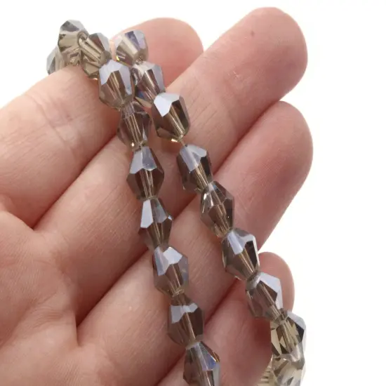 40 8mm Purple Faceted Bicone Glass Beads {1}