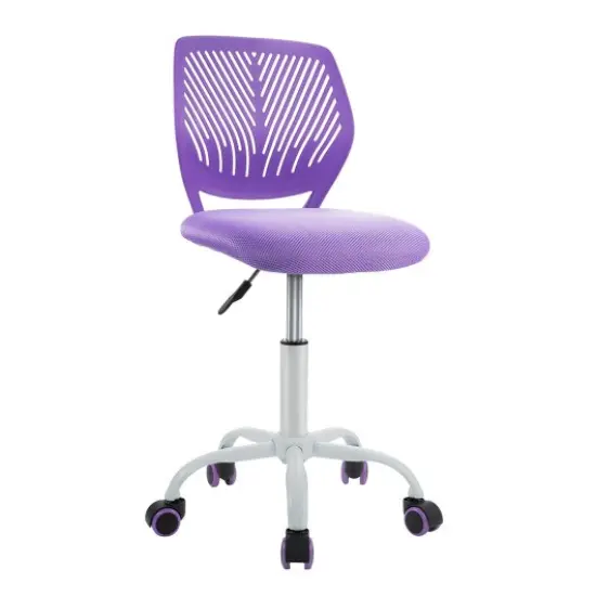 Adjustable Office Task Desk Armless Chair Purple {3}