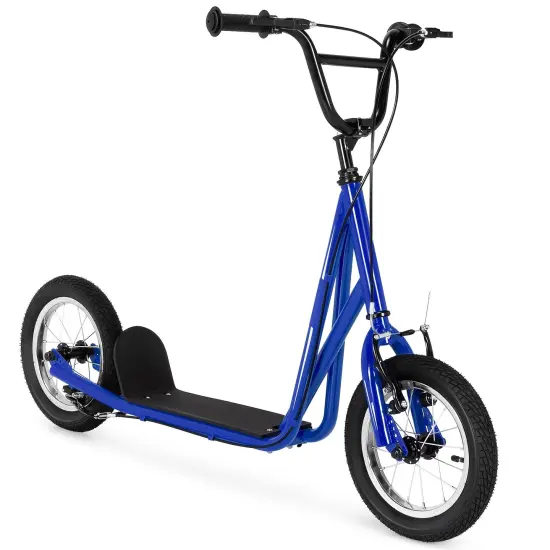 Height Adjustable Kid Kick Scooter with 12 Inch Air Filled Wheel Navy {3}