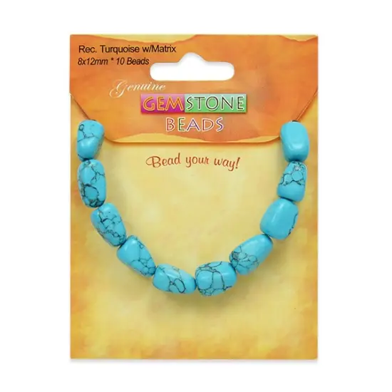 6 Packs of Synthetic Turquoise with Matrix Nugget Beads Pack of 10 {1}