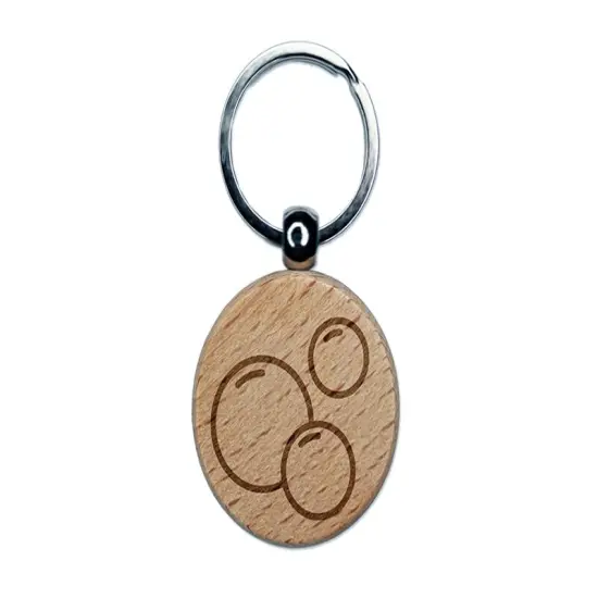 Soap Bubbles Engraved Wood Round Keychain Tag Charm {1}