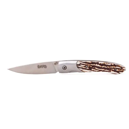 Lehman's Antler Lockback Folding Knife, Compact, All-Purpose Pocket Knives with Stainless Steel 3.5 inch Blade {1}