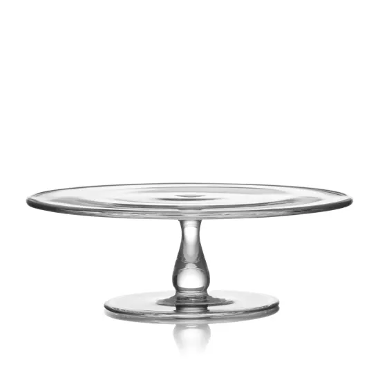 11 Inch Round Cake Plate, Handmade Glass Dessert Stand . {1}