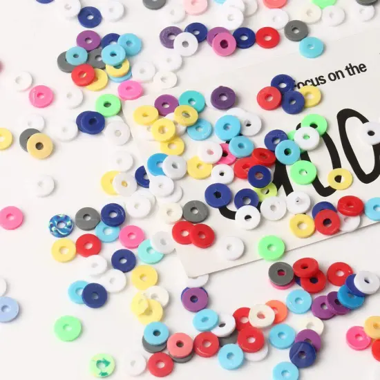 Kitcheniva 6mm Heishi Beads Clay Disc Flat Vinyl DIY Jewelry 10 Strands Mixed color {4}