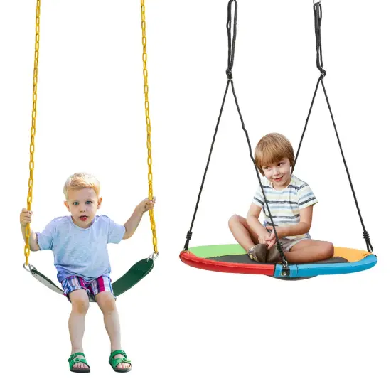2-Pack Swing Set Swing Seat Replacement and Saucer Tree Swing (Without Stand) {1}