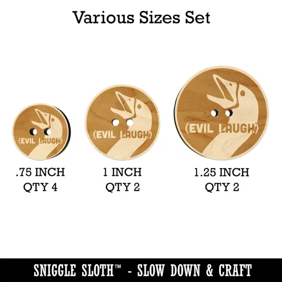 Goose Evil Laugh Wood Buttons for Sewing Knitting Crochet DIY Craft {1}