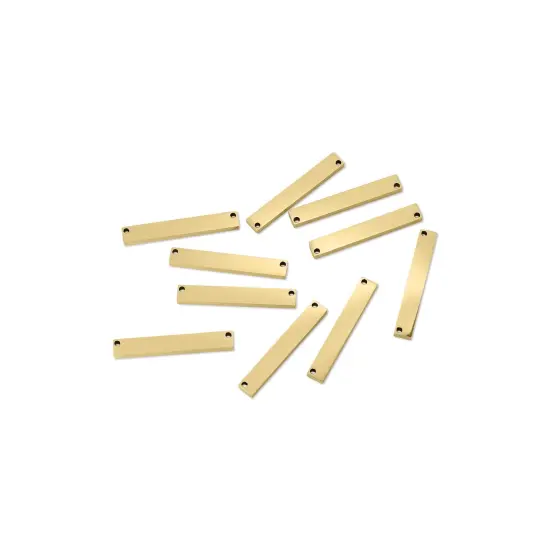 10 Pack - 18K Gold PVD Coated Polished Stainless Steel Blank Bar {1}