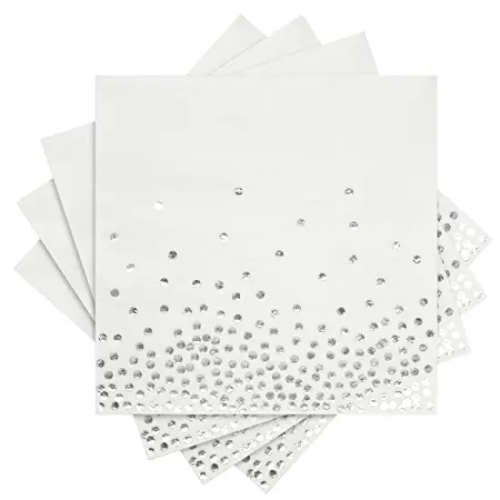 144 Pieces Silver Party Supplies for Wedding, Birthday - Silver Table Decorations with Plates, Napkins, Cups, and Cutlery (Serves 24) {5}