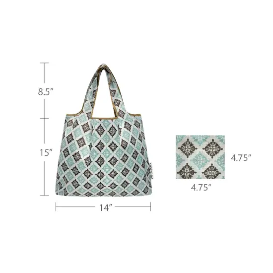 Wrapables Medium Foldable Tote Nylon Reusable Grocery Bag (Set of 2), Wallpaper {2}