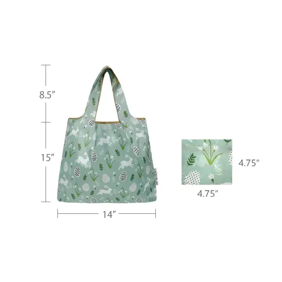Wrapables Medium Foldable Tote Nylon Reusable Grocery Bag (Set of 2), Easter Bunny {2}
