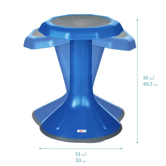 ACE Active Core Engagement Wobble Stool, Portable Flexible Seating, 18in Seat Height Blue {2}