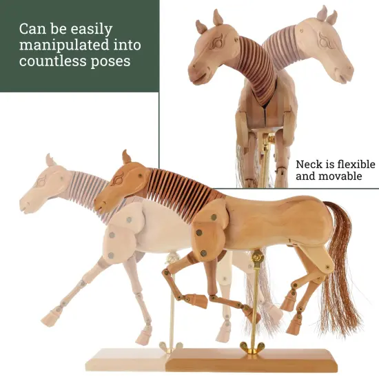 Wooden 16" Horse Artist Drawing Manikin Articulated Mannequin {4}