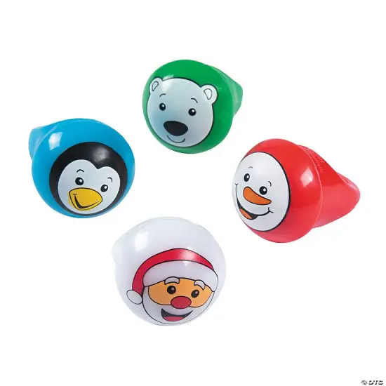 Light-Up Flashing Christmas Rings - 12 Pc. {2}