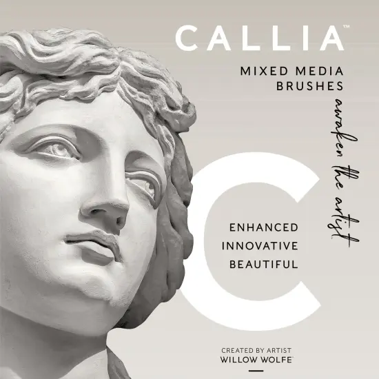 Willow Wolfe Callia Artist Mixed Media Try-It Brush Set-Spotter, Filbert, Chisel, Angle {3}