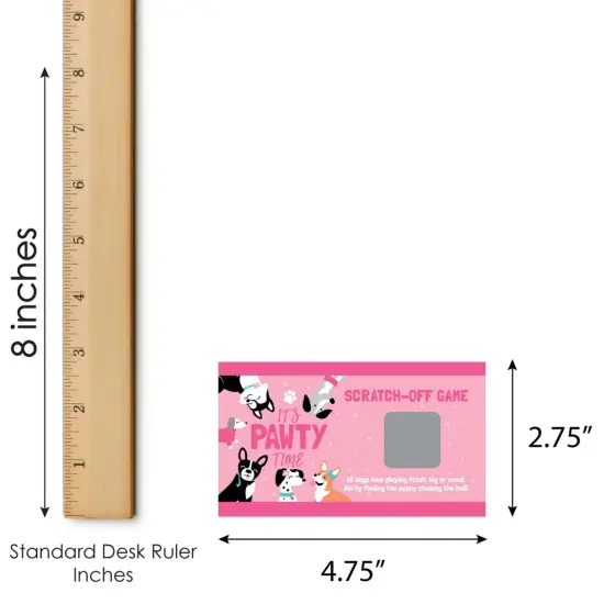 Big Dot of Happiness Pawty Like a Puppy Girl - Pink Dog Baby Shower or Birthday Party Game Scratch Off Cards - 22 Count {7}