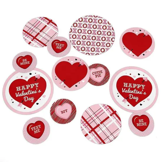 Big Dot of Happiness Conversation Hearts - Valentine's Day Giant Circle Confetti - Party Decorations - Large Confetti 27 Count {1}