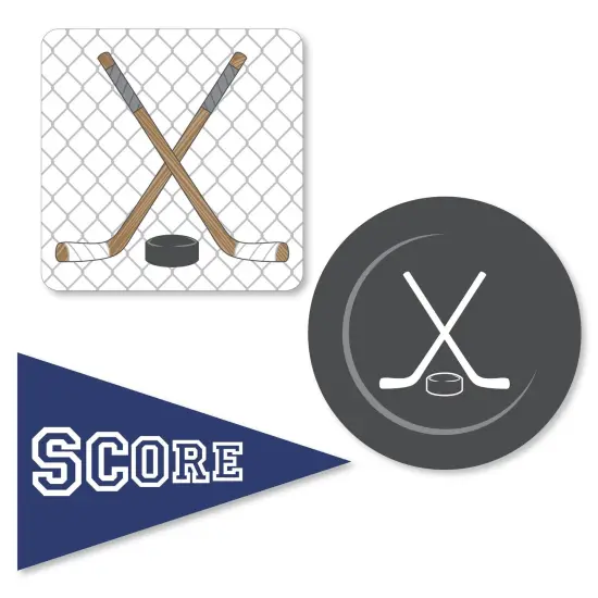 Big Dot of Happiness Shoots and Scores - Hockey - DIY Shaped Baby Shower or Birthday Party Cut-Outs - 24 Count {1}