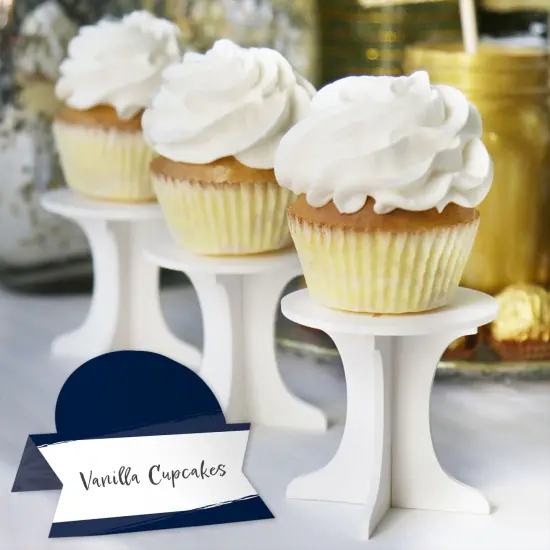 Big Dot of Happiness Navy Blue Elegantly Simple - Guest Party Favors Tent Buffet Card - Table Setting Name Place Cards - Set of 24 {6}