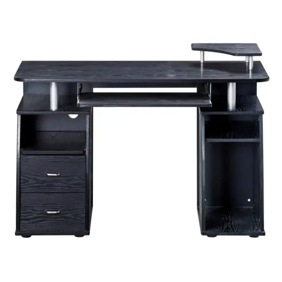 Techni Office Solutions 47.25" Black Espresso Unique Techni Mobili Complete Workstation Computer Desk with Storage {3}