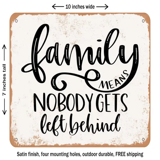 DECORATIVE METAL SIGN - Family - 3 - Vintage Rusty Look {1}