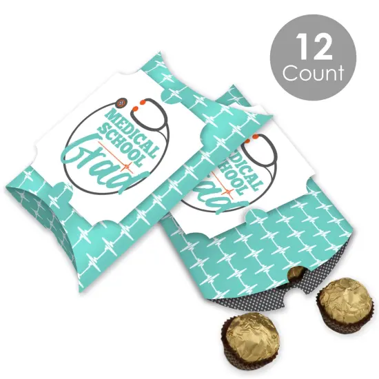 Big Dot of Happiness Medical School Grad - Favor Gift Boxes - Doctor Graduation Party Large Pillow Boxes - Set of 12 {3}