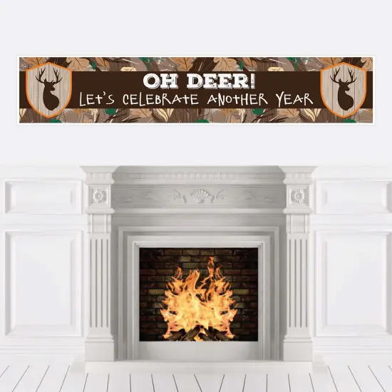 Big Dot of Happiness Gone Hunting - Deer Hunting Camo Happy Birthday Decorations Party Banner {1}