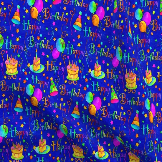 Various Fabrics by the Yard or Fat Quarter Kids, Birthday Party, Happy Birthday, Rainbow, Cake, Balloons, Children, Streamers, Multi Colored Custom Printed Fabric by Spoonflower {5}