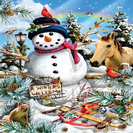 Sunsout Winter's Welcome 500 pc Christmas Jigsaw Puzzle 35194 {1}