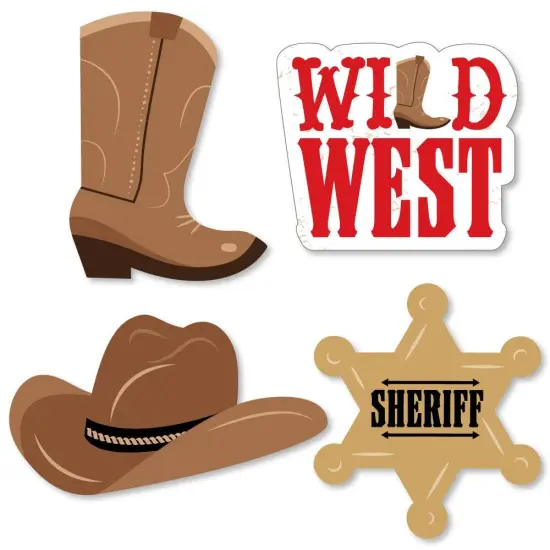 Big Dot of Happiness Western Hoedown - DIY Shaped Wild West Cowboy Party Cut-Outs - 24 Count {1}