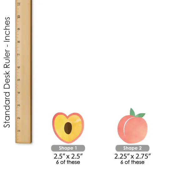 Big Dot of Happiness Sweet as a Peach - DIY Shaped Fruit Themed Baby Shower or Birthday Party Cut-Outs - 24 Count {6}