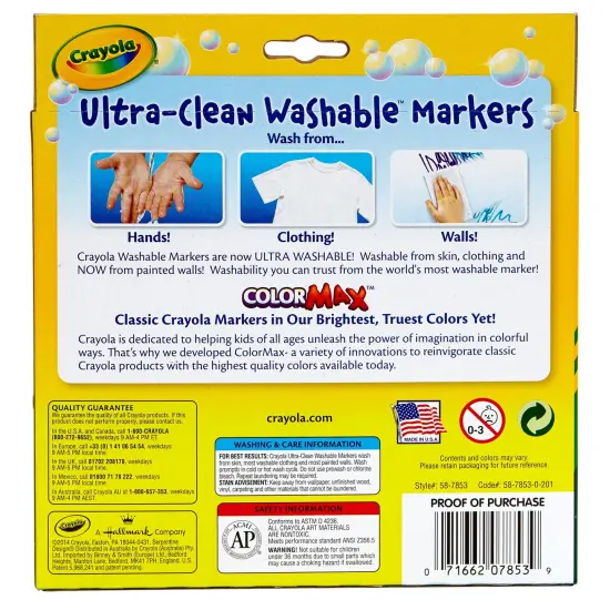Crayola Ultra-Clean Color Max Broad Washable Markers 10/Pkg-Bold Colors {3}