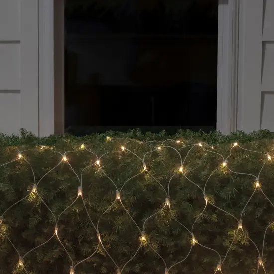 Northlight LED Wide Angle Net Style Christmas Lights - 4' x 6' - Warm White - White Wire Clear {4}