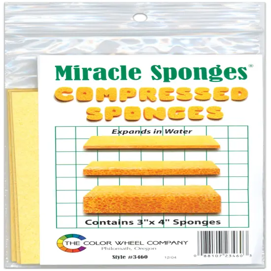 Color Wheel Miracle Sponges Compressed Sponges 4/Pkg-3"X4" {1}