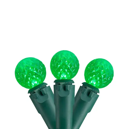 Northlight LED G12 Berry Faceted Christmas Lights - Green - 15' Green Wire - 50ct {3}