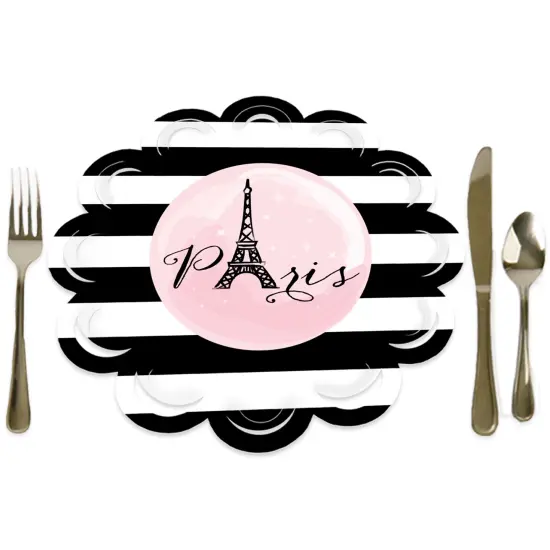 Big Dot of Happiness Paris, Ooh La La - Paris Themed Baby Shower or Birthday Party Round Table Decorations - Paper Chargers - Place Setting For 12 {1}