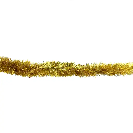 Northlight Traditional Christmas Tinsel Garland - 12' x 2.5" - Deep Gold - Unlit {3}