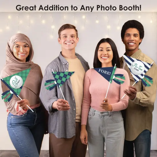 Big Dot of Happiness Par-Tee Time - Golf - Triangle Birthday or Retirement Party Photo Props - Pennant Flag Centerpieces - Set of 20 {6}