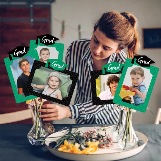 Big Dot of Happiness Green Grad - Best is Yet to Come - Graduation Party Picture Centerpiece Sticks - Photo Table Toppers - 15 Pieces {3}