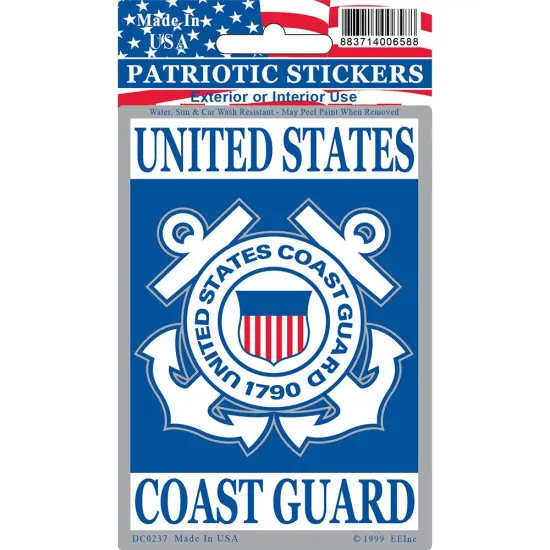 Patriotic United States Coast Guard Sticker (3"x4-1/4") {1}