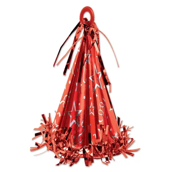 Beistle Club Pack of 12 Red Party Hat Balloon Weight Birthday Centerpieces6 oz. {1}