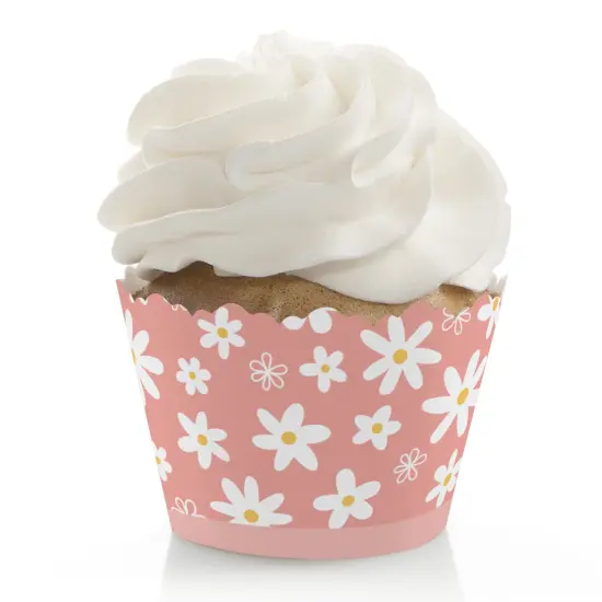 Big Dot of Happiness Pink Daisy Flowers - Floral Party Decorations - Party Cupcake Wrappers - Set of 12 {1}