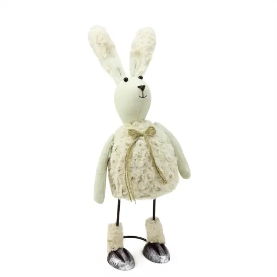 Gallerie II 17" Cream White and Tan Bobble Bunny Rabbit Easter Tabletop Figurine {1}