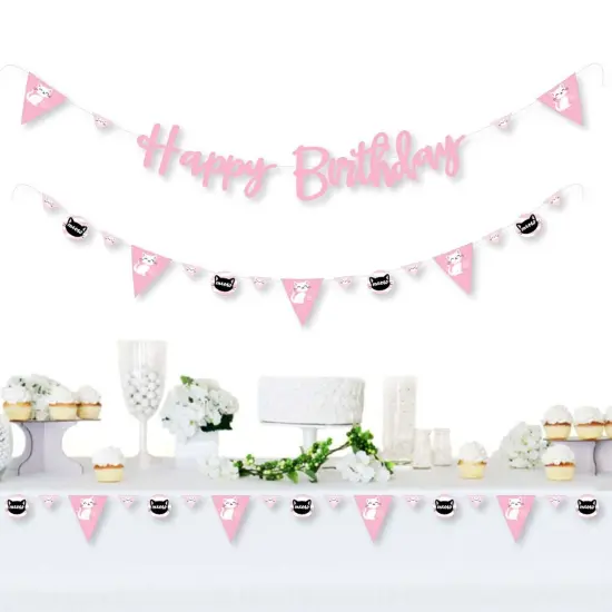 Big Dot of Happiness Purr-fect Kitty Cat - Kitten Meow Birthday Party Letter Banner Decoration - 36 Banner Cutouts and Happy Birthday Banner Letters {3}