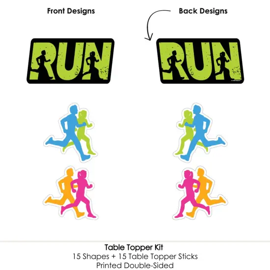 Big Dot of Happiness Set the Pace - Running - Track, Cross Country or Marathon Party Centerpiece Sticks - Table Toppers - Set of 15 {6}