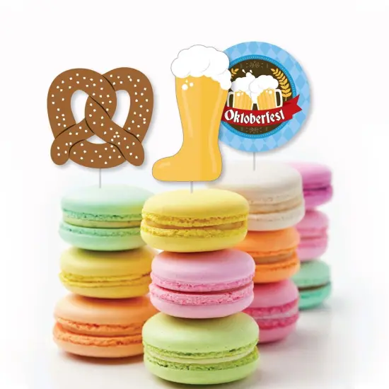 Big Dot of Happiness Oktoberfest - Dessert Cupcake Toppers - Beer Festival Clear Treat Picks - Set of 24 {6}