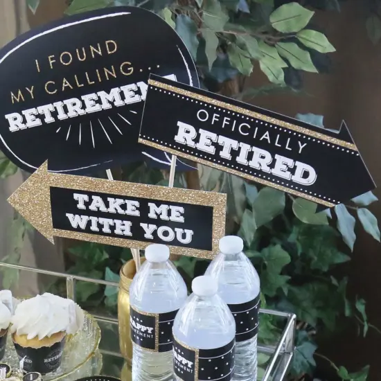 Big Dot of Happiness Funny Happy Retirement - Retirement Party Photo Booth Props Kit - 10 Piece {7}