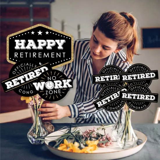 Big Dot of Happiness Happy Retirement - Retirement Party Centerpiece Sticks - Showstopper Table Toppers - 35 Pieces {4}